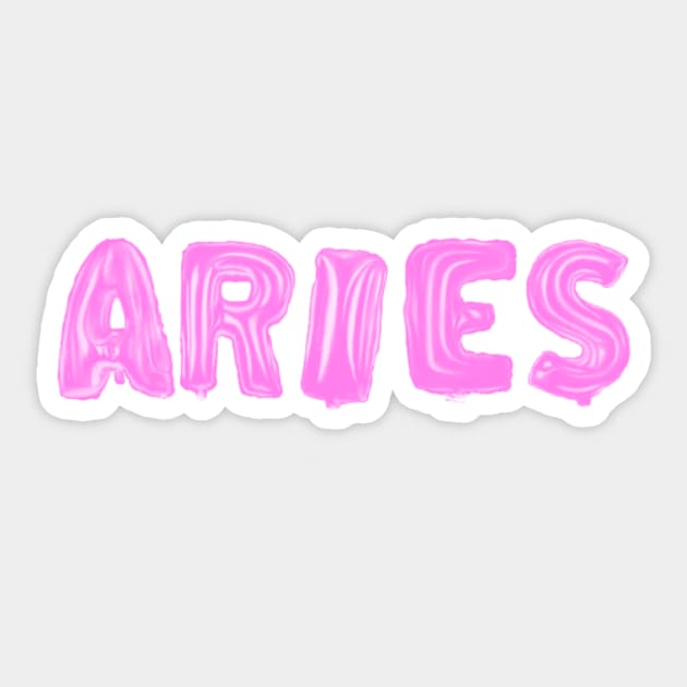 Aries zodiac sign balloon sticker Sticker by Asilynn